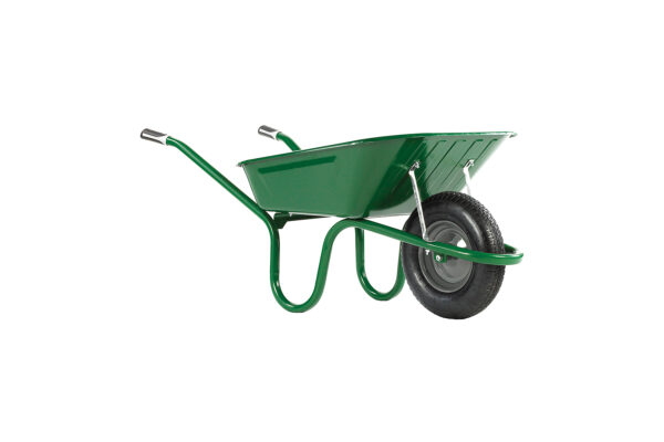 Green Construction Wheelbarrow with Pneumatic Wheel 90 L