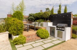 Image of a Corker Show Garden with built in bbq and fridge